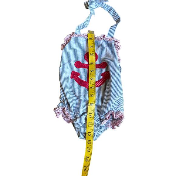 Southern Smocked Swimsuit & Patriotic Tutu 12-18M  Nautical Anchor 4th of July - Picture 11 of 16